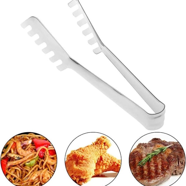 QIANGU skje gaffel, rustfritt stål spaghetti nudler tang tykk fler-tann