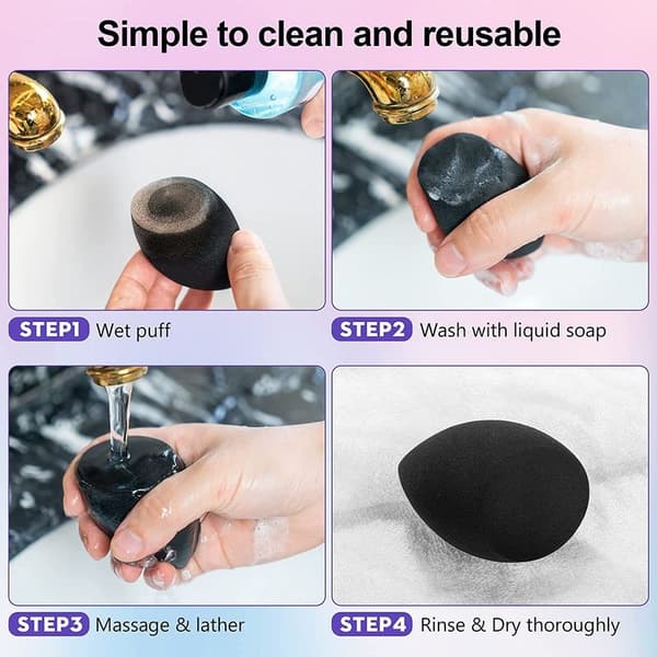 Makeup Blender Beauty Sponge Set - Foundation Blending Beauty Black