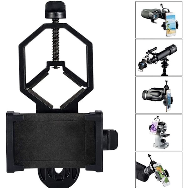 Universal telefon/smartphone-adapter og holder til kamera kikkert