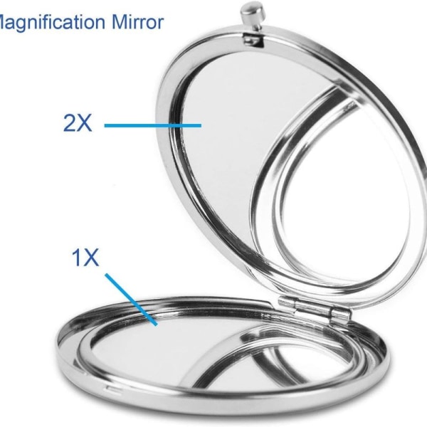 Sammenleggbart dobbeltsidig minilomme-sminke speil