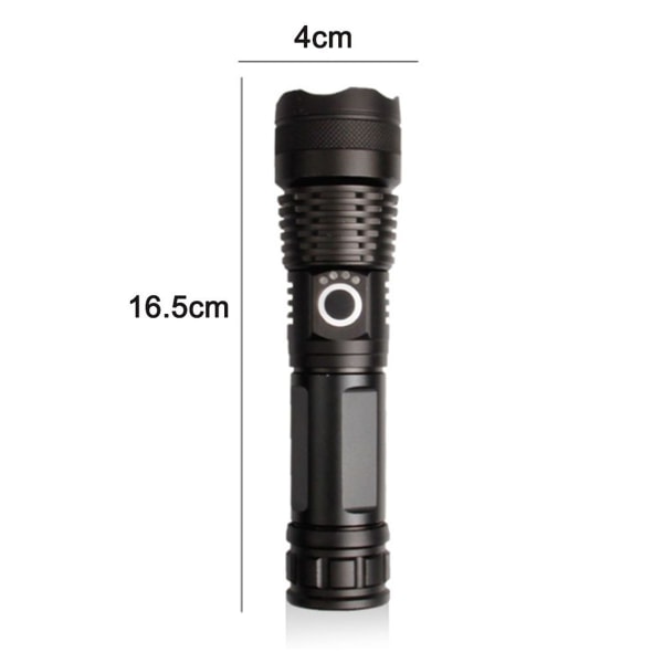 10000 Lumen Lommelygte, LED Lommelygte Ekstremt Lys 5000mAh USB Genopladelig KLB