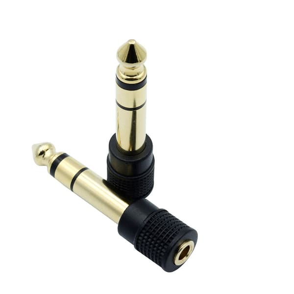 Audioadapter 6,35 mm (1/4\") han til 3,5 mm (1/8\") hun stereo
