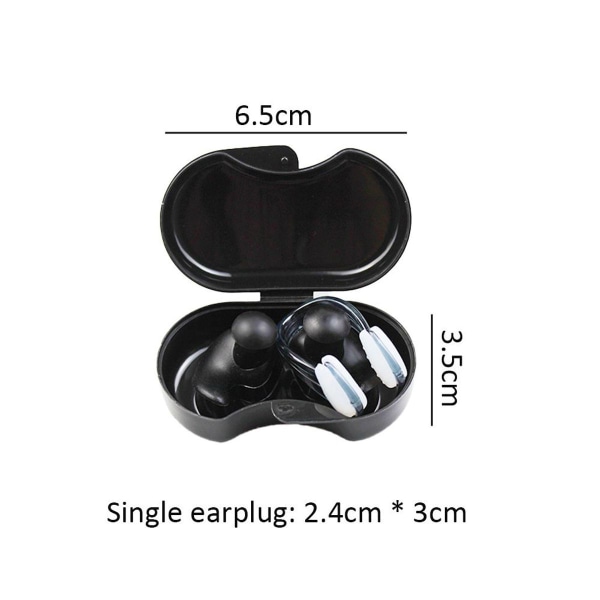 Nose clip ørepropper Black Box Set Swim for at beskytte ører og næse sort