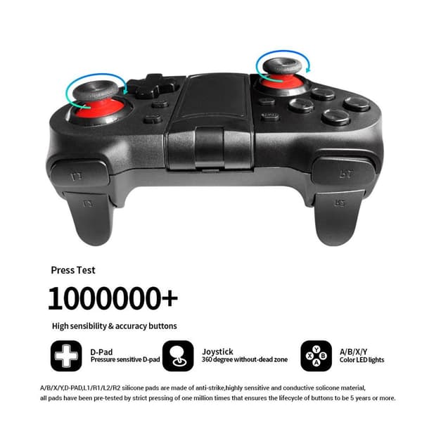 Oppgradert mobilspillkontroller, trådløs Bluetooth-gamepad joystick multimedia
