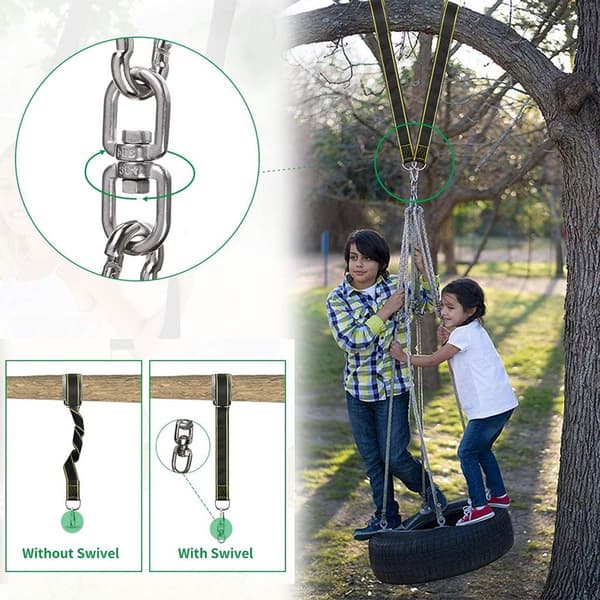 Swing strap kit med hängmattsfäste med 2 kraftiga karbinhakar och KLB