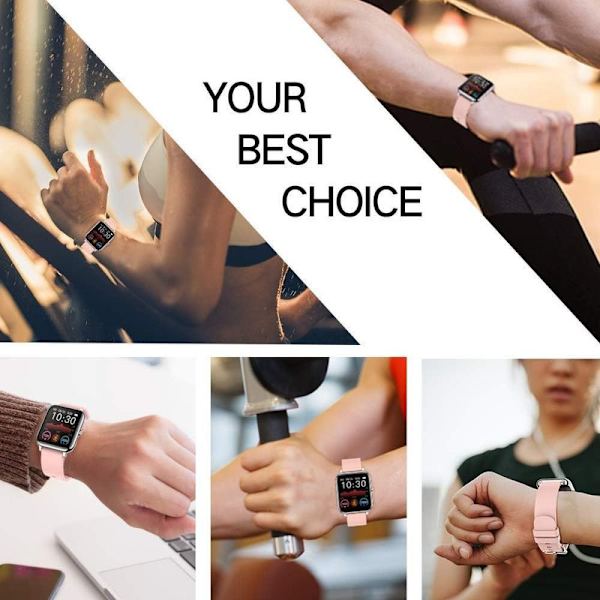 P22 P32 P36 Smart Watch Rem 20mm Myk Silikon Erstatningsbånd Rosa