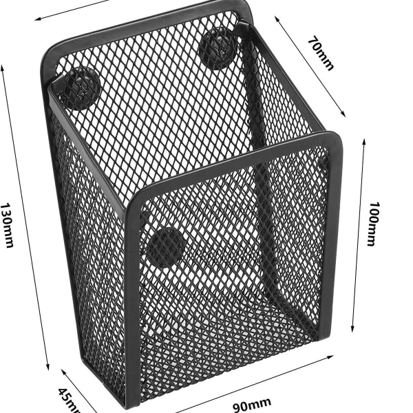 Magnetisk pennhållare 2 fack nät rostfritt stål rektangulär pennhållare 2-pack KLB