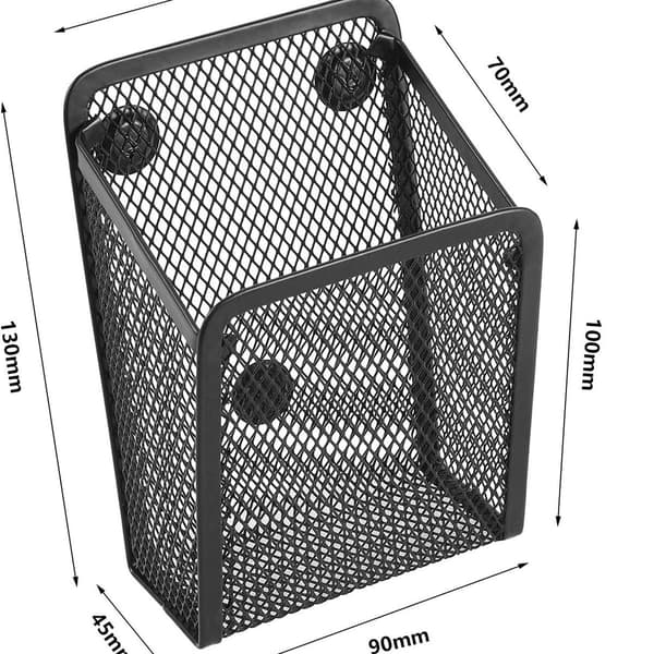 Magnetisk pennholder 2 rom Mesh Rustfritt stål Rektangulær pennholder 2-pakning KLB