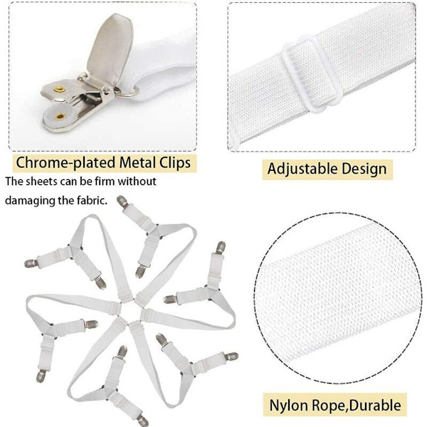 Spännlakan Spännlakan Justerbart Spännlakan Klämma Elastisk 3-vägs 6 Se