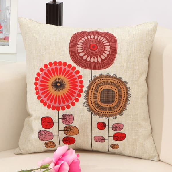 Kuddfodral 45x45 Blom Kuddfodral Kuddeöverdrag Dekoration Kuddfodral Set om 4 Linne Kuddfodral Sovrum Soffa Kudde-