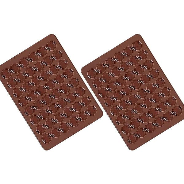 2-pack silikonbakmattor för macarons, 48 håligheter, non-stick beläggning, macarons