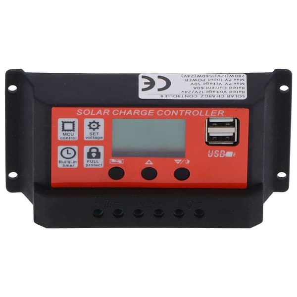 60A 12V 24V PWM solcellelader 8-trinns batterilader KLB