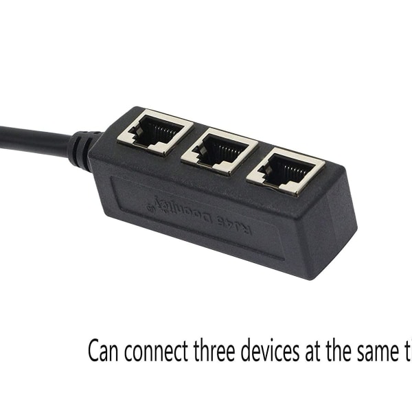1 til 3 Ethernet LAN-nettverkskabel, RJ45-plugg 1 til 3 Ethernet LAN-kontaktkabel
