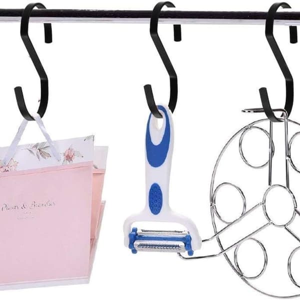 10 stk. 4 tommer sorte mellemstore flade S-kroge, heavy duty