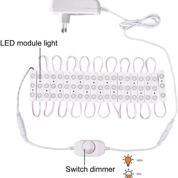 LED-speilbelysning, dimbar speilbelysning med 60 LED-er, KLB