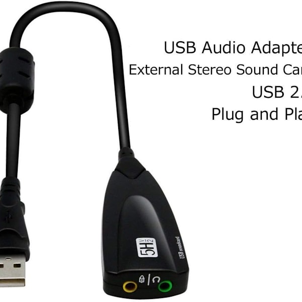 Eksternt USB-lydkort for datamaskin USB-lydstereoadapter for eksternt