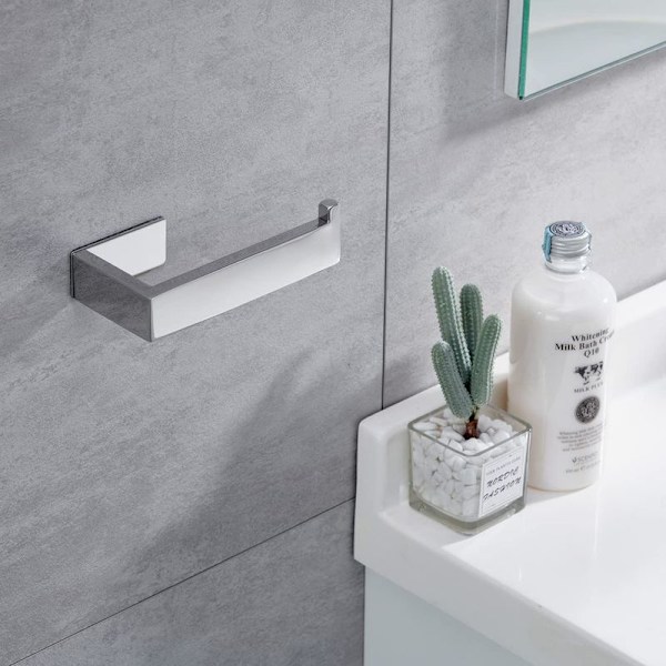 Toiletpapirholder uden boring, forkromet 304 rustfrit stål