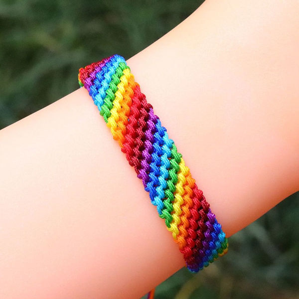 2 stycken regnbågsflätade armband för män och kvinnor, vänskapsarmband KLB