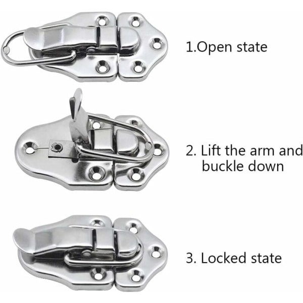 4 Toggle Clasp Latches Toggle Lock Lever Closure for Jewelry Box Gift Boxes Tool Chest Suitcase and Chest - Red KLB