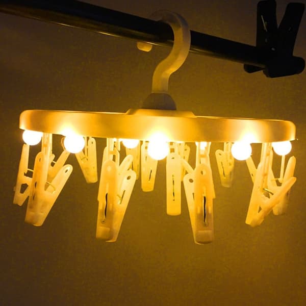 Foldbar Hanger Klipslampe, 16 LED Hængende Nattelys KLB