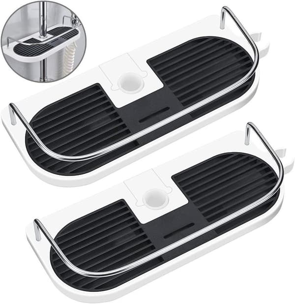 Duschshelf utan borrning för duschstång - badrumsduschhylla
