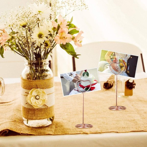 12-pack hjärtformade platskortshållare, fotohållare, hjärtformade korthållare, bröllop KLB