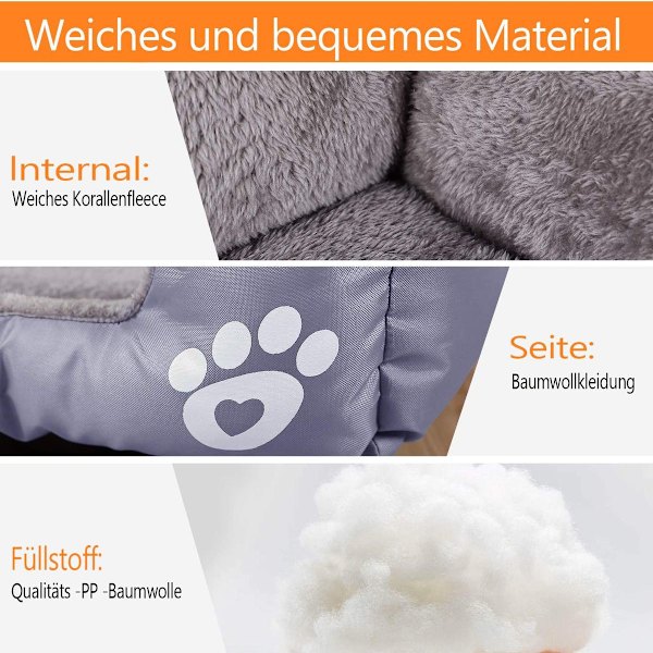 Hundeseng til små/mellemstore/store/ekstra store hunde, super blød kæledyrssofa, katteseng, KLB