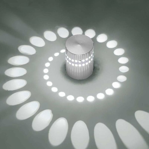 Inomhus LED-vägglampa Modern effekt 3W Aluminium Dekorativ vägglampa för barnrum Korridor Hotell Restaurang Kök Matrum (Vit) KLB