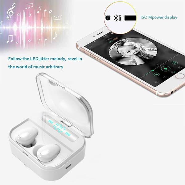 TWS Bluetooth 5.0 Earbuds True Wireless Stereo-hovedtelefoner Hvid