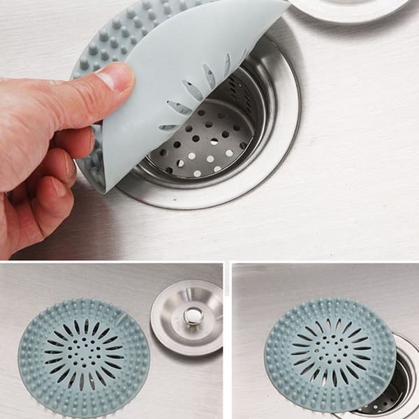 Silikon Håravfall Stopper, Dusj Avløpsdeksel, Vask, Blå