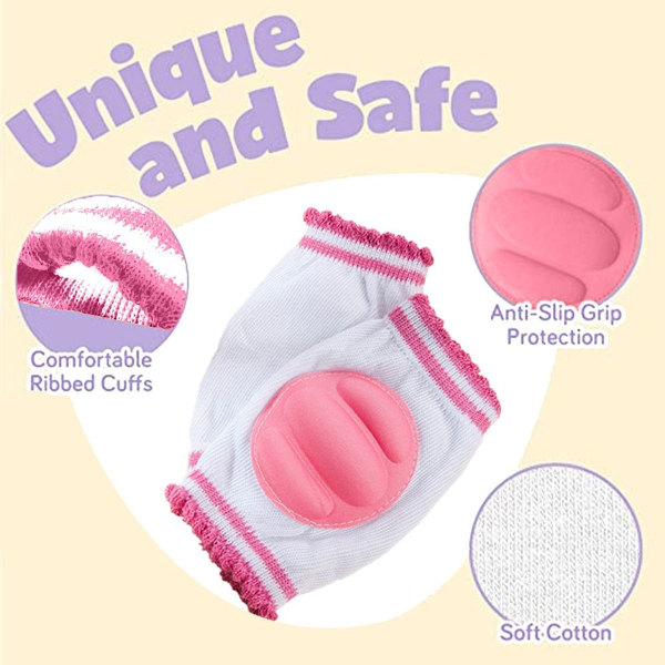 Baby skridsikre knæpuder åndbare baby kravle pink KLB