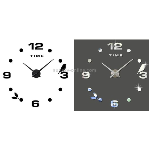 3M006 Creative DIY akryl vægur Enkelt digitalt ur i overstørrelse 100x100 cm (se