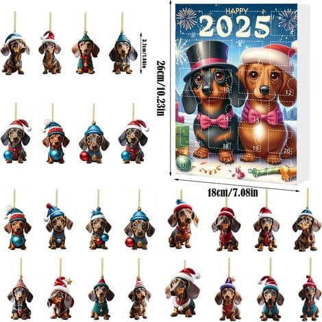 2026 Adventskalender – for hunder figurer samleobjekter miniatyrer DIY-boks jul 2026 dager