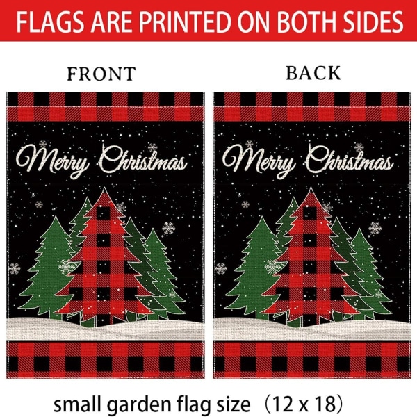 Christmas Tree Garden Flag 12" x 18" Double Small Winter