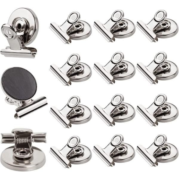 Starka Magnetiska Klämmor Tunga Kylmagnetiska Klämmor 31mm Bredd Pack med 12 Repskyddande Magneter Snap-On Magneter Perfekt för Användning i Hemmet, Kontoret