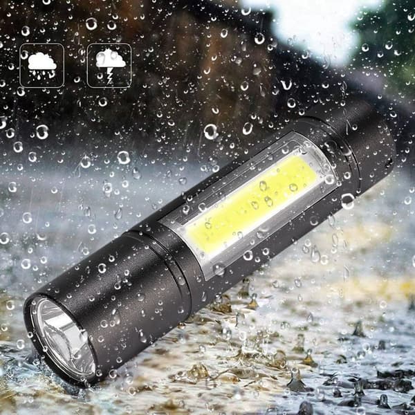 USB-ladattava LED-taskulamppu, kannettava XPR + COB -taskulamppu KLB:lle