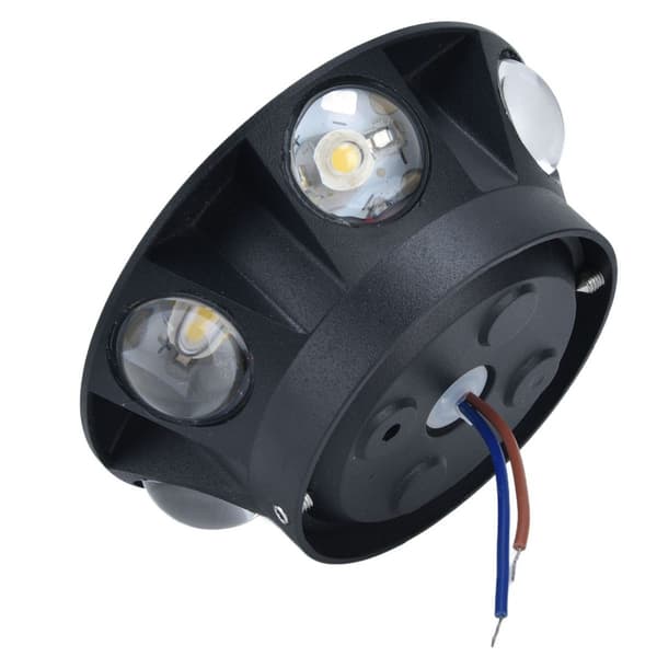 LED vegglampe, mini sopp, innendørs, aluminium, 6-sidig KLB