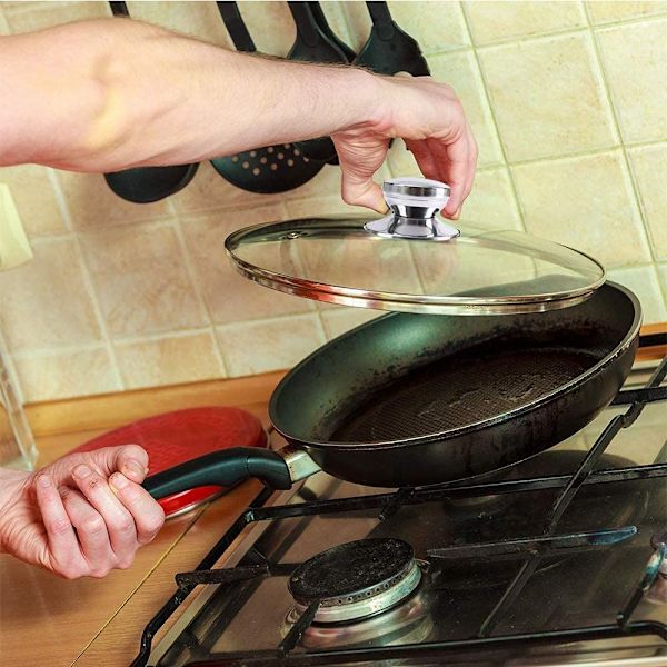 8 stk. rustfrit stål grydelåg knop håndtag L, grydelåg knop håndtag med skruer, reservedele-
