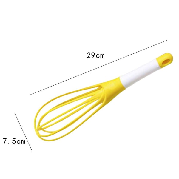 Pisk 2-i-1, foldbar ballon- og fladpisker i silikone gul KLB