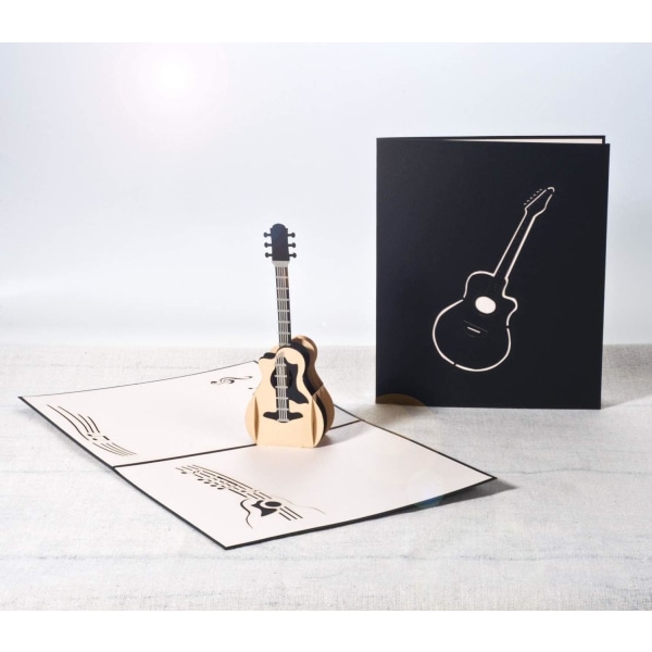 3D-födelsedagskort, examenskort, minneskort, inbjudningskort för musikfest, popup-kort för gitarr, med-