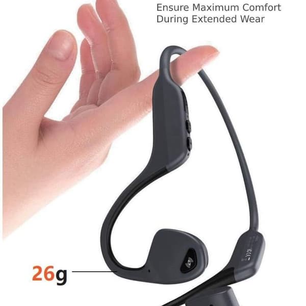 Bone Conduction Trådløst Sports Bluetooth Hodesett Over-Ear Grå