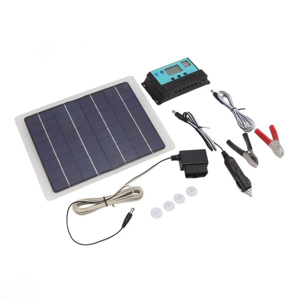 10W Solcellepanel Lader Monokrystallinsk 18V 50A Dual USB KLB