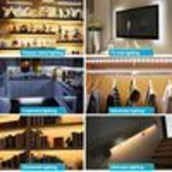 5 m LED-stripe med PIR-bevegelsessensor, dimbar USB-lysstripe, skapbelysning, KLB