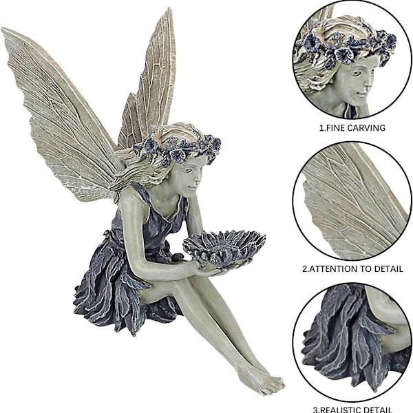 Have statue af fe i haven - engle statue til haven - kreativ