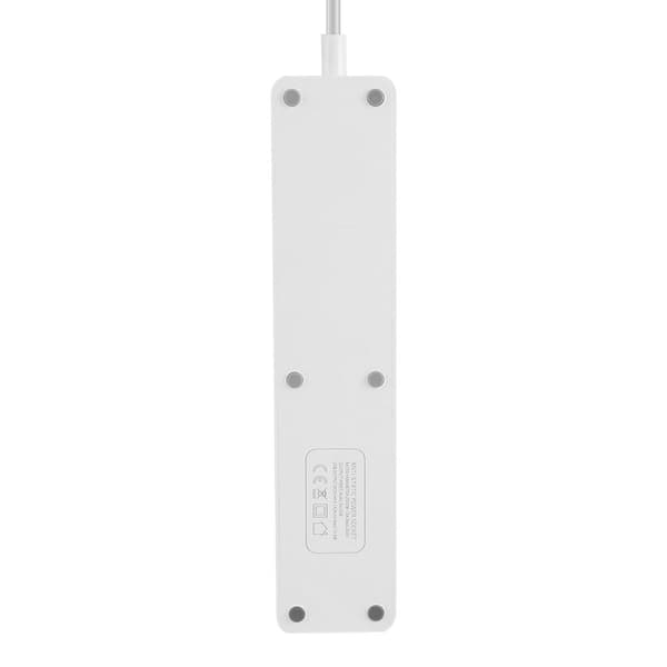 Smart USB-strømskinne med EU-plugg, 3 porter og 3 stikkontakter KLB