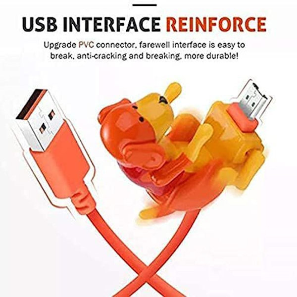 Stray Dog opladningskabel, hundelegetøj smartphone USB-kabel orange
