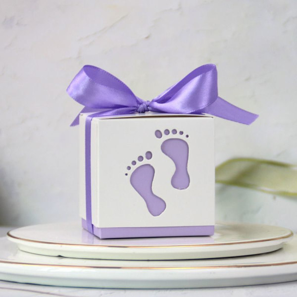 Pappersgodisbox, Lila 50 st Presentask, Godisbox, Bandgodis Presentask, Festceremoni Dekorativ Box