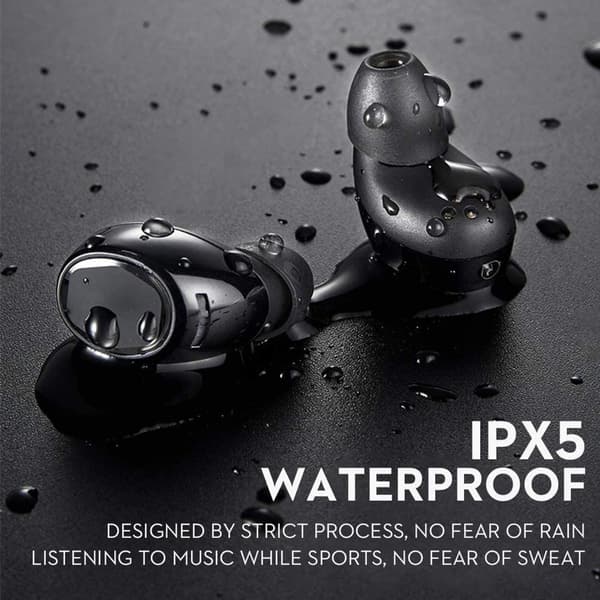 Bluetooth trådløse sportshovedtelefoner med LED-display sort