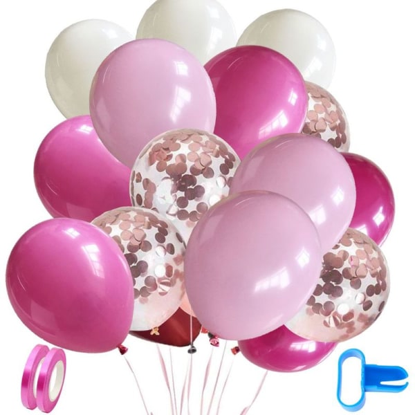 Ballonger, blå hvit konfetti bursdags lateks helium