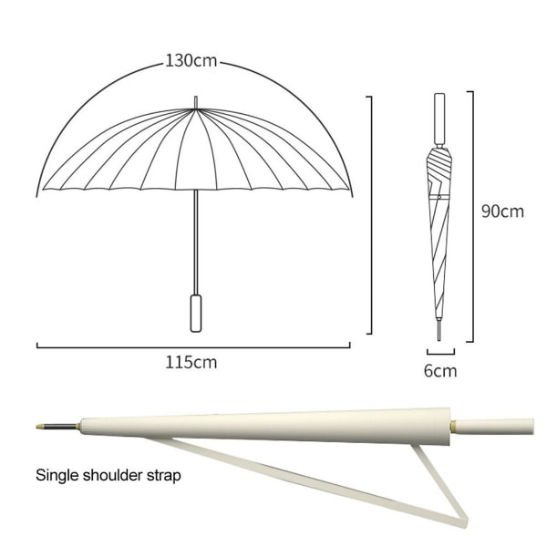 24-ben automatiskt paraply, vindtätt och vattentätt, slagtåligt material, stål, beige KLB